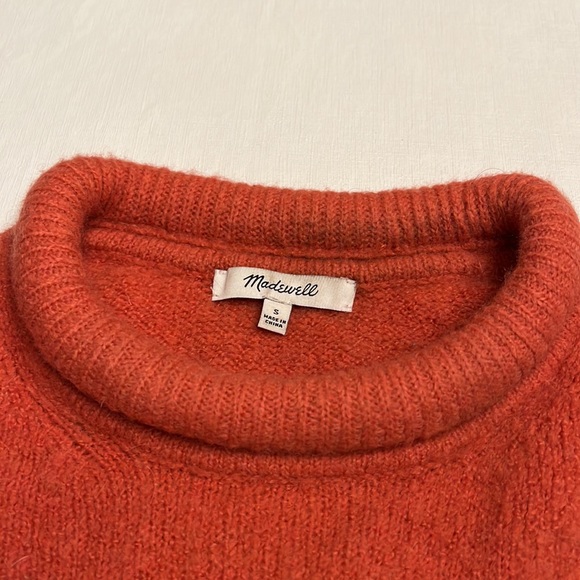 57. Madewell Rust Orange Rolled Neck Alpaca Blend Sweater - Picture 6 of 10